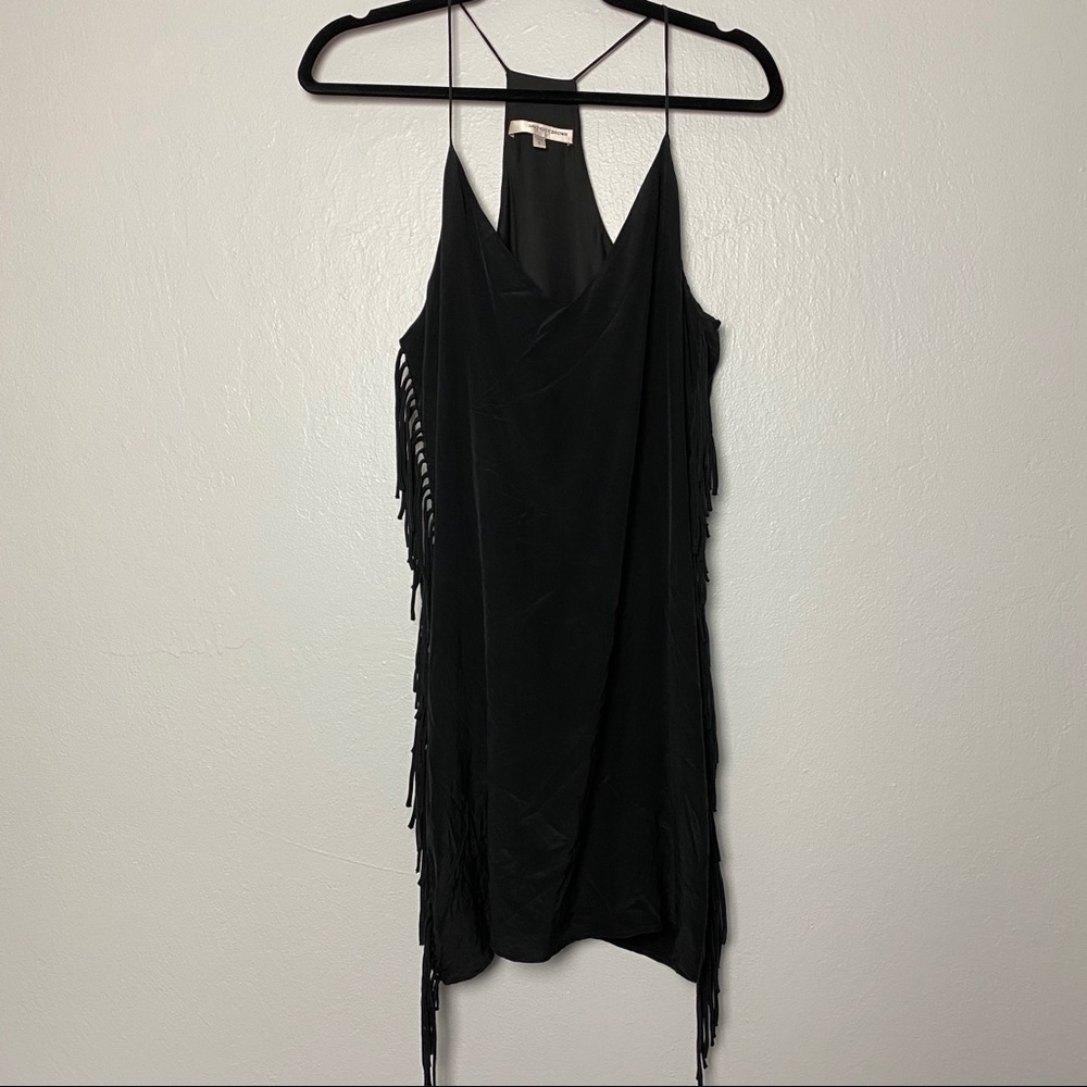 NWOT Lavender Brown silk fringe dress - Picture 3 of 6